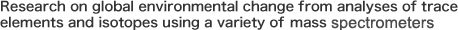 Research on global environmental change from analyses of trace elements and isotopes using a variety of mass spectrometries